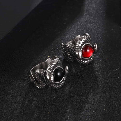 Ouroboros Serpent Eye Ring - Gothic Aesthetic Jewelry by Mort 7