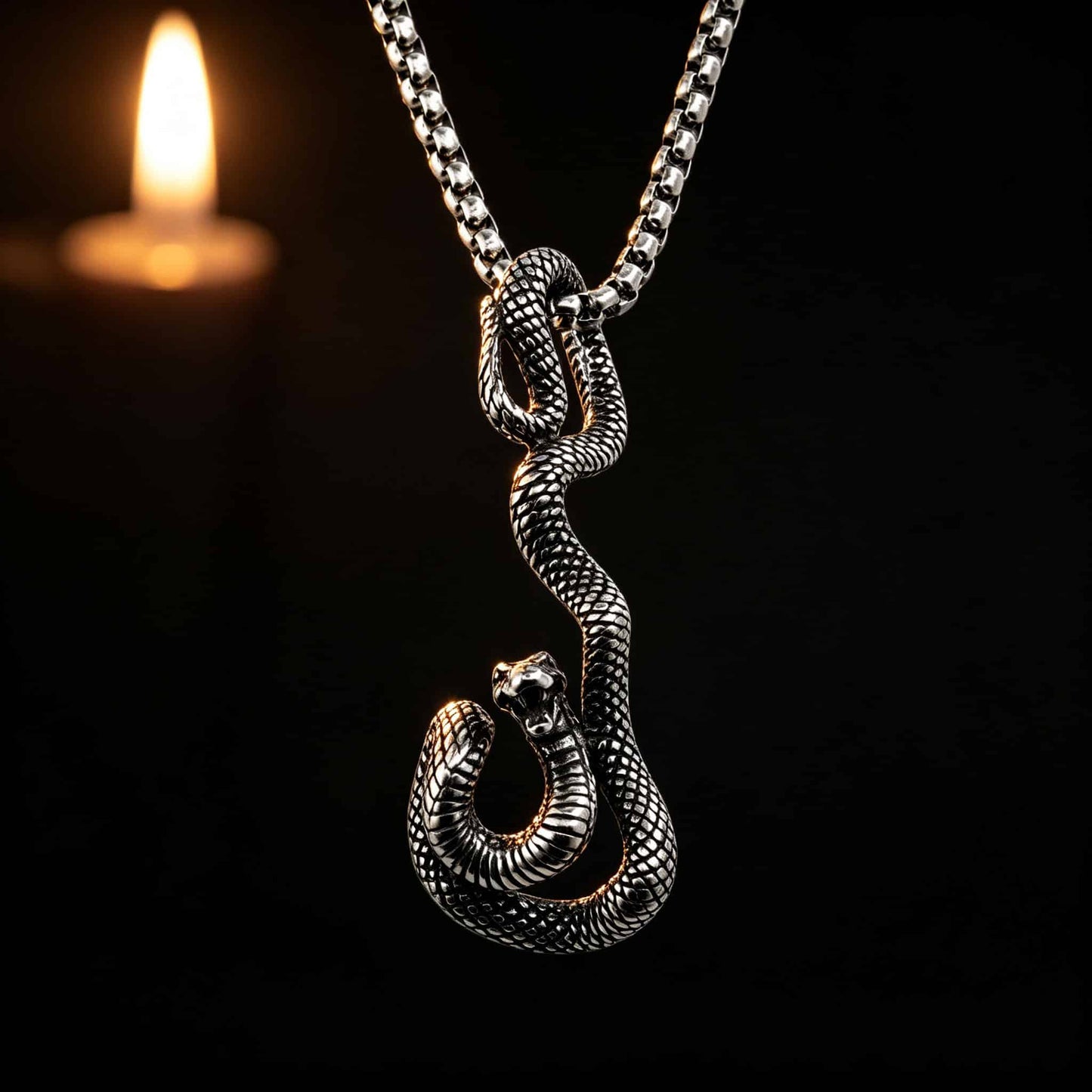 Primal Serpent Coil Necklace - Gothic Aesthetic Jewelry by Mort 7