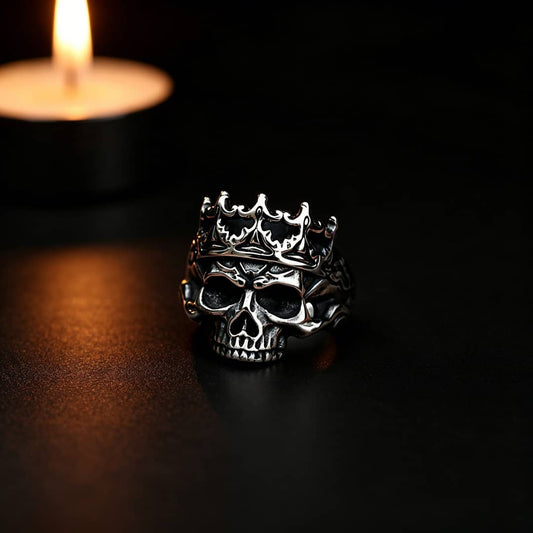 The Undead Monarch| Heavy Gothic Crowned Skull Ring - Gothic Aesthetic Jewelry by Mort 7